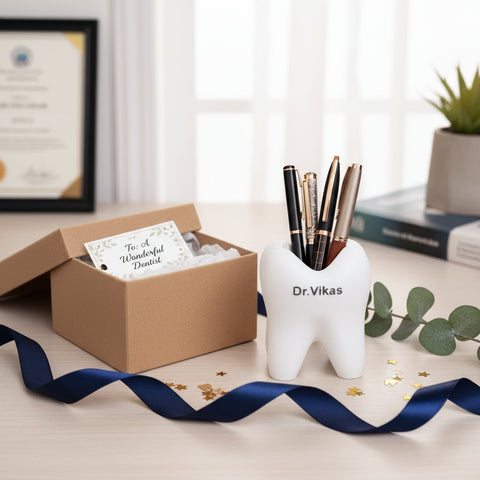 Personalized Dentist Pen Stand - Eco-Friendly & Custom Name