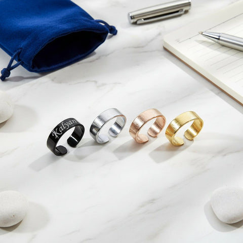 Custom Name Ring - Adjustable Stainless Steel Personalized Jewelry