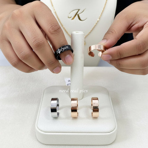 Custom Name Ring - Adjustable Stainless Steel Personalized Jewelry