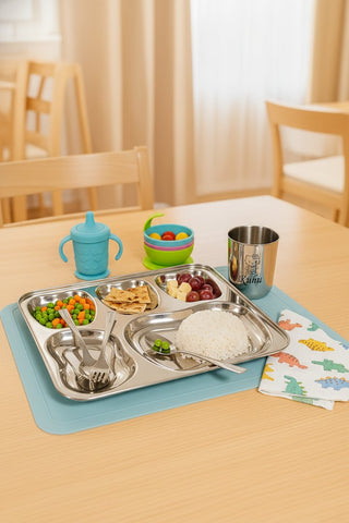 Personalized Kids Stainless Steel Dinner Set | Name Engraved