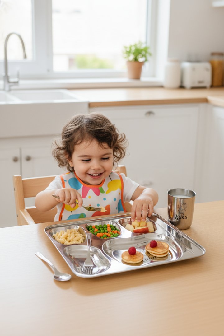 Personalized Kids Stainless Steel Dinner Set | Name Engraved
