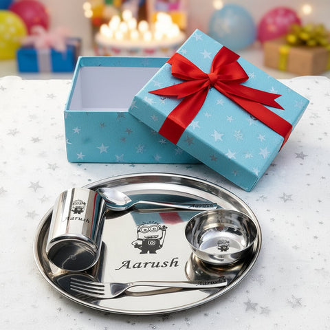 Personalized Minion Kids Dinner Set | Stainless Steel 5PC