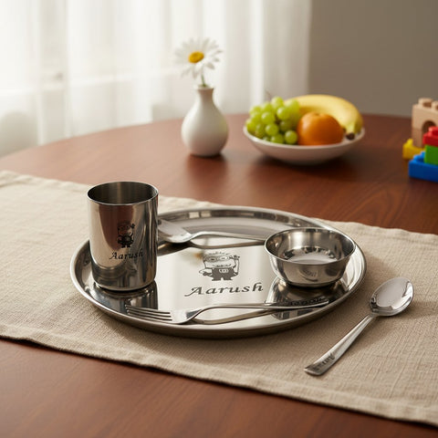 Personalized Minion Kids Dinner Set | Stainless Steel 5PC