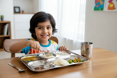 Personalized Kids Tiffin Plate Set: Photo & Name Customization