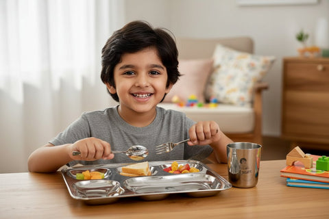 Personalized Kids Tiffin Plate Set: Photo & Name Customization