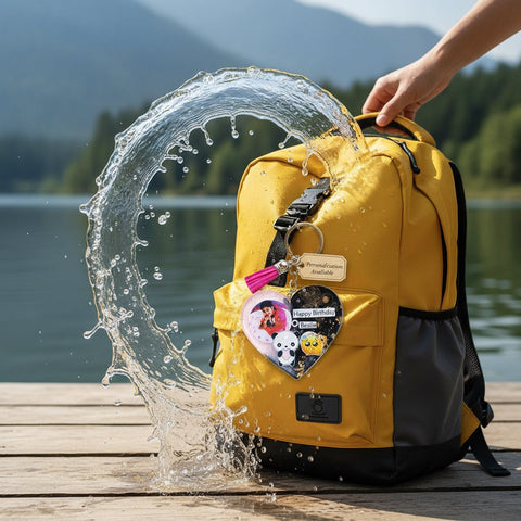 Personalized Resin Heart Keychain - Custom Photo & Quote Gift