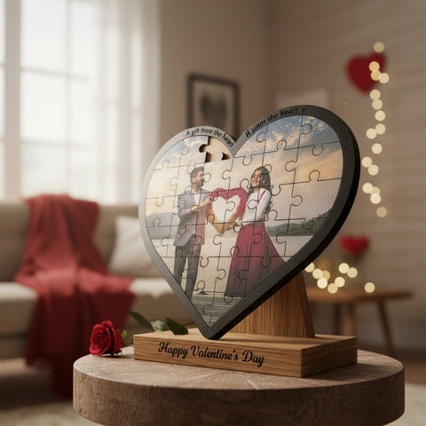 Custom Heart Photo Puzzle - Personalized Valentine's Day Gift