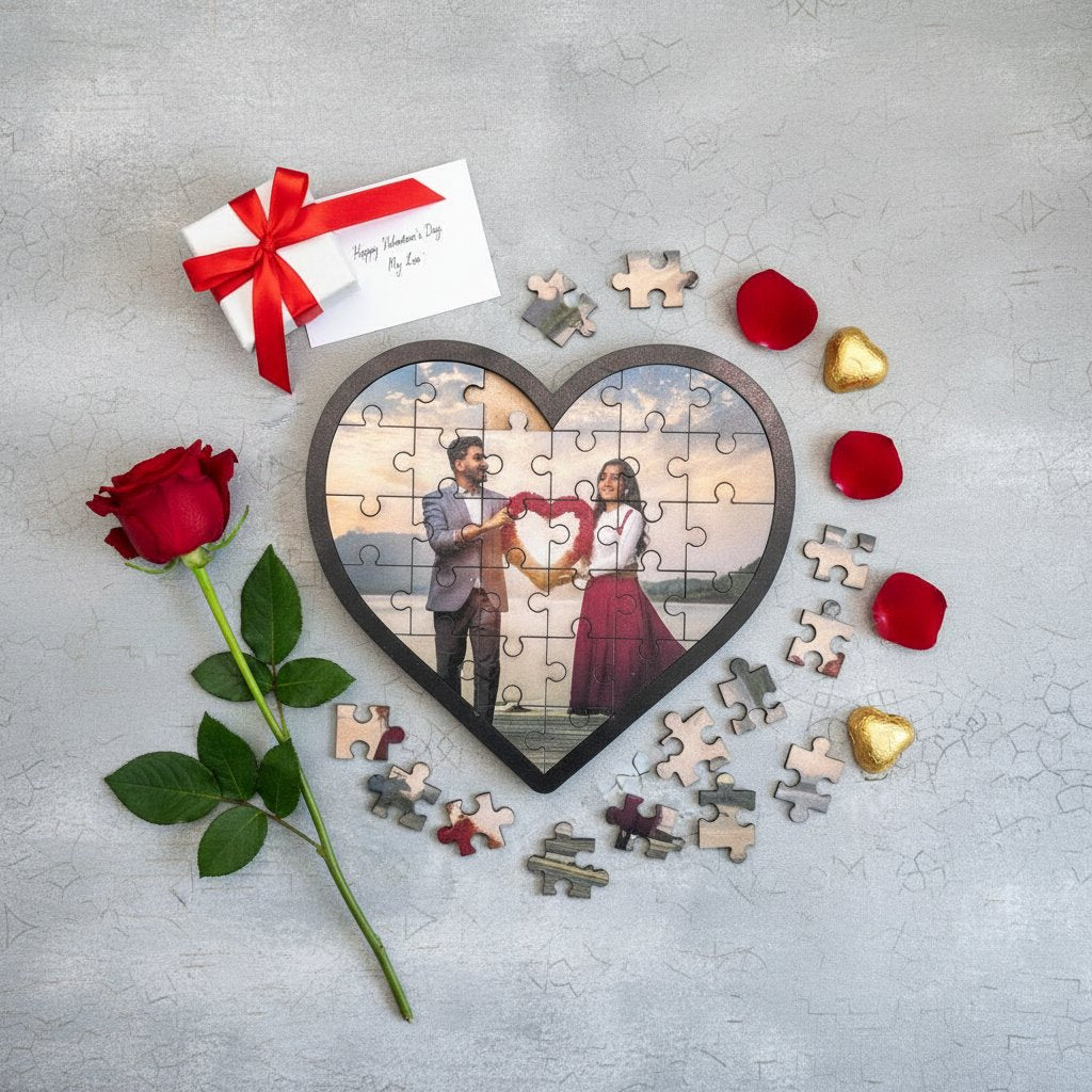 Custom Heart Photo Puzzle - Personalized Valentine's Day Gift