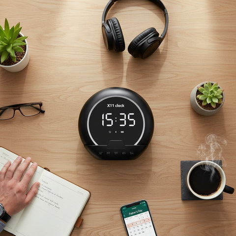 X11 Bluetooth Speaker & Alarm Clock: Smart Desk Essential for Dad