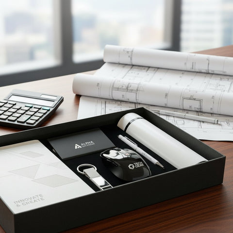 Premium Corporate Gift Set | Customizable Notebook, Bottle & Tech