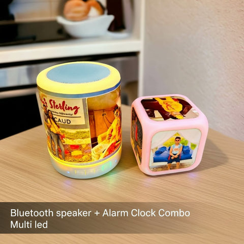 Personalized Photo Bluetooth Speaker & Multi-LED Alarm Clock