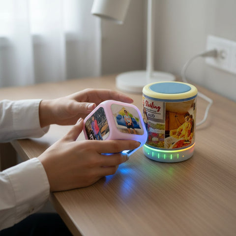 Personalized Photo Bluetooth Speaker & Multi-LED Alarm Clock