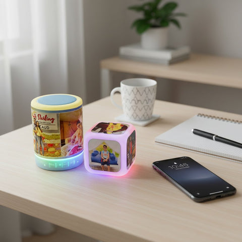 Personalized Photo Bluetooth Speaker & Multi-LED Alarm Clock