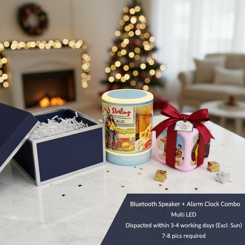 Personalized Photo Bluetooth Speaker & Multi-LED Alarm Clock
