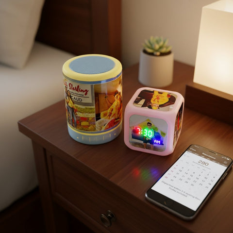 Personalized Photo Bluetooth Speaker & Multi-LED Alarm Clock