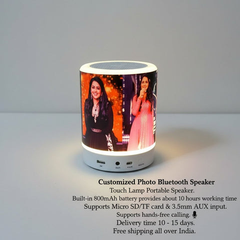 Custom Photo Bluetooth Speaker & Touch Lamp | Personalized Gift