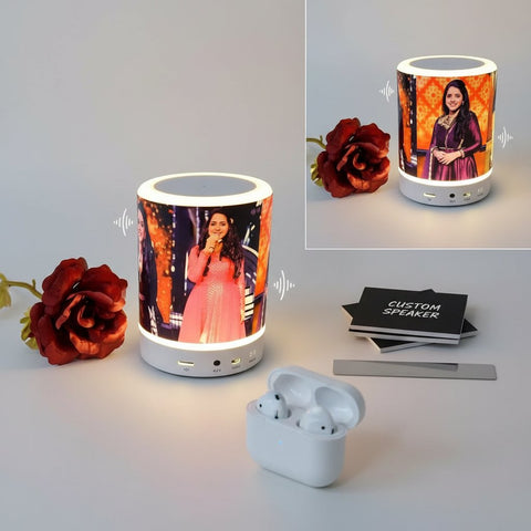 Custom Photo Bluetooth Speaker & Touch Lamp | Personalized Gift