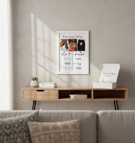 Personalized Our Love Story Frame - Custom Dates & Photos | Couple Gift