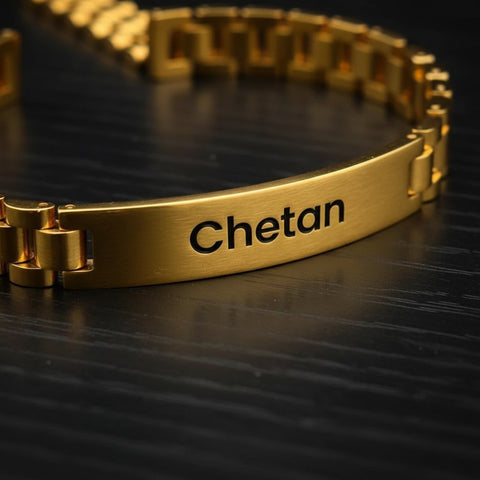 Personalized Rakhi Bracelet for Brother | Custom Name Brass Bracelet