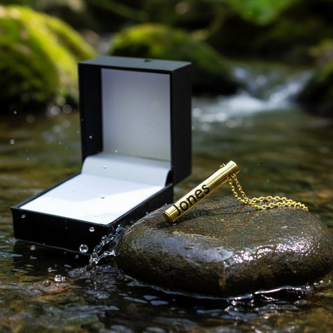 Custom Engraved Bar Pendant Necklace | Personalized Stainless Steel