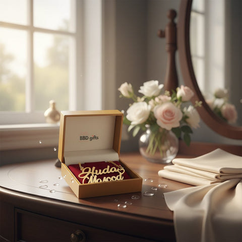 Customized 18K Gold Plated Name Necklace | Splash Proof & Hypoallergenic