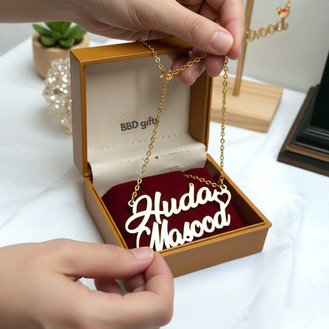 Customized 18K Gold Plated Name Necklace | Splash Proof & Hypoallergenic