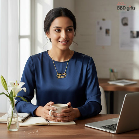 Customized 18K Gold Plated Name Necklace | Splash Proof & Hypoallergenic