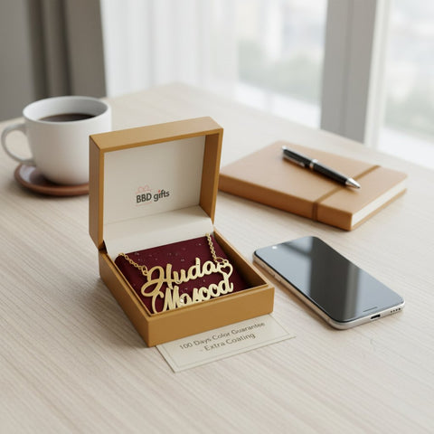 Customized 18K Gold Plated Name Necklace | Splash Proof & Hypoallergenic