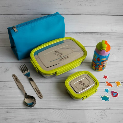 Personalised Kids Lunch Box Set - Durable, Food-Safe & Custom