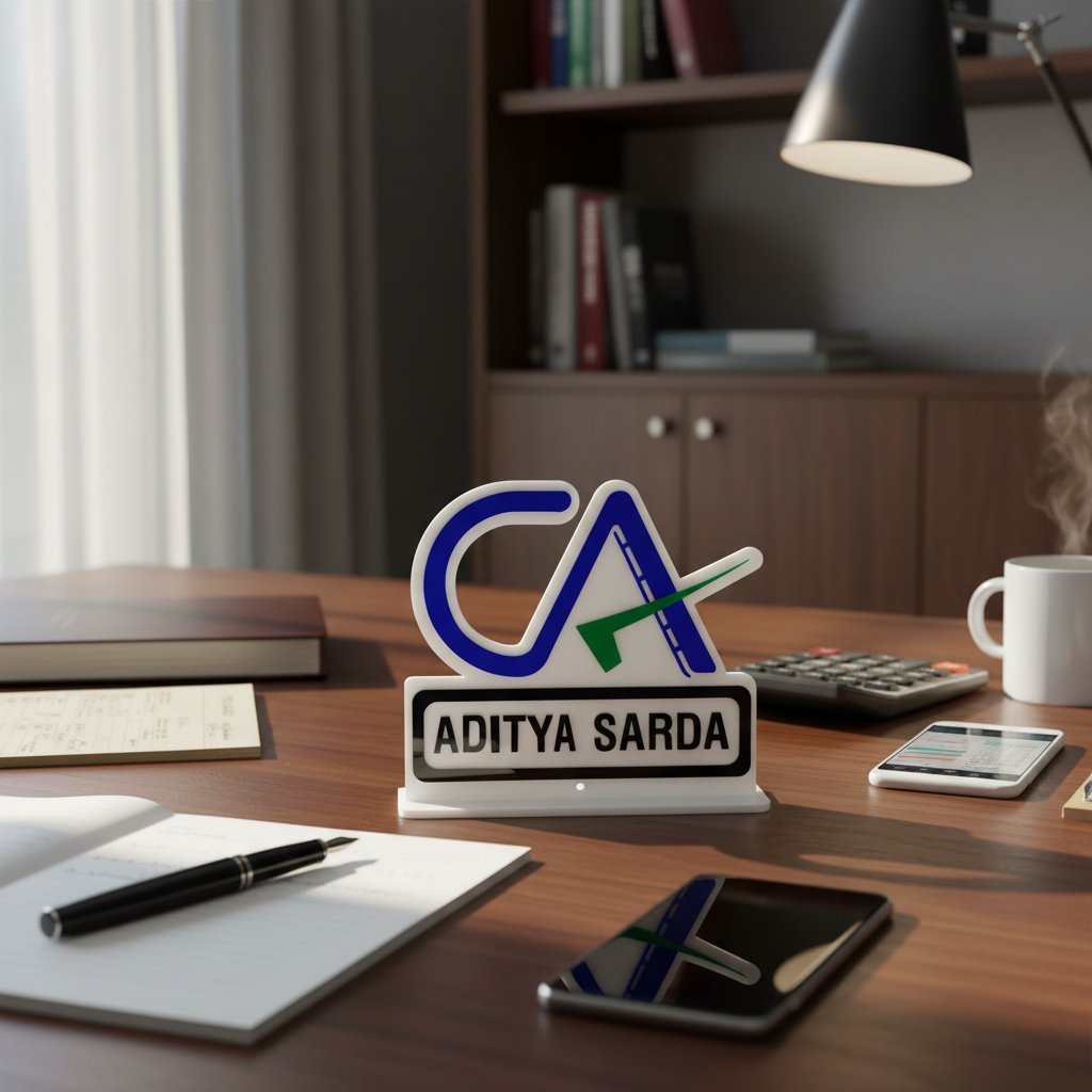 Custom CA Table Top Plaque | Personalized Chartered Accountant Gift