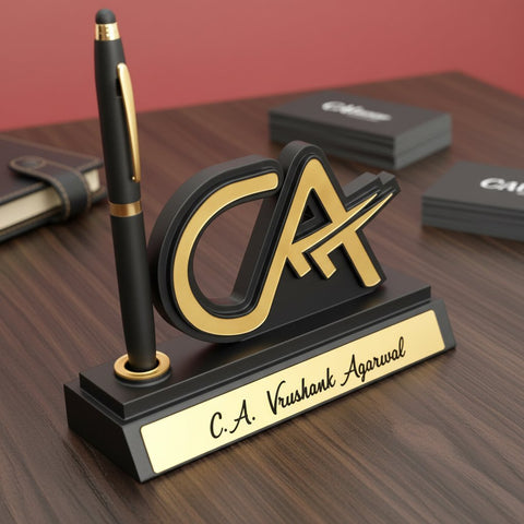 Personalized CA Pen Stand & Tabletop - Custom Name & Logo