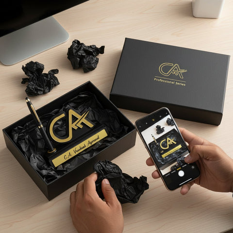 Personalized CA Pen Stand & Tabletop - Custom Name & Logo