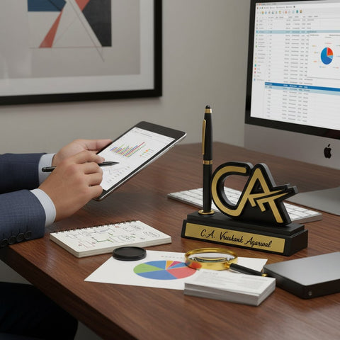 Personalized CA Pen Stand & Tabletop - Custom Name & Logo