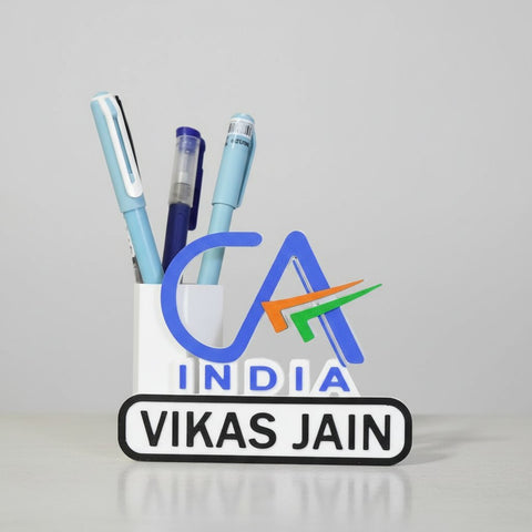 Personalized CA Penstand | Custom Chartered Accountant Desk Organizer