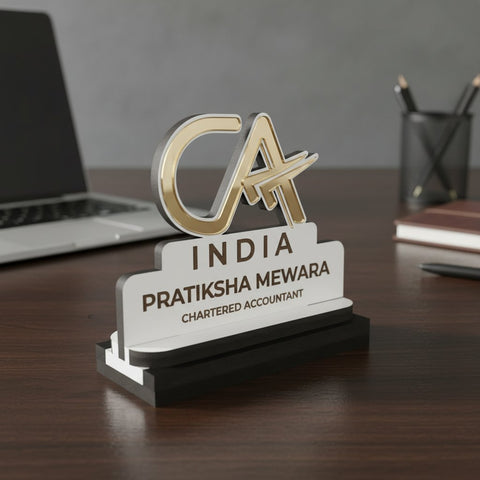 Personalized CA Desk Name Plate | Custom Chartered Accountant Gift