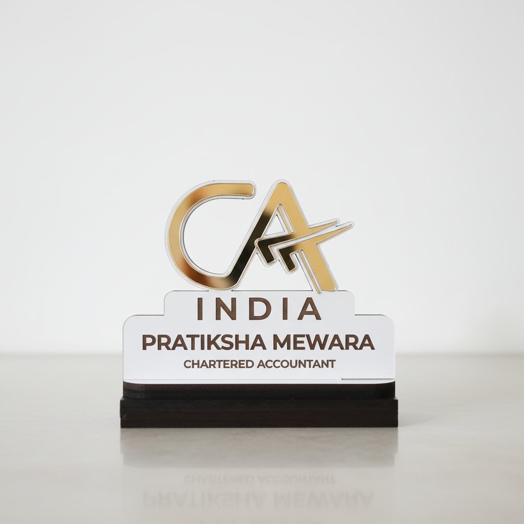 Personalized CA Desk Name Plate | Custom Chartered Accountant Gift