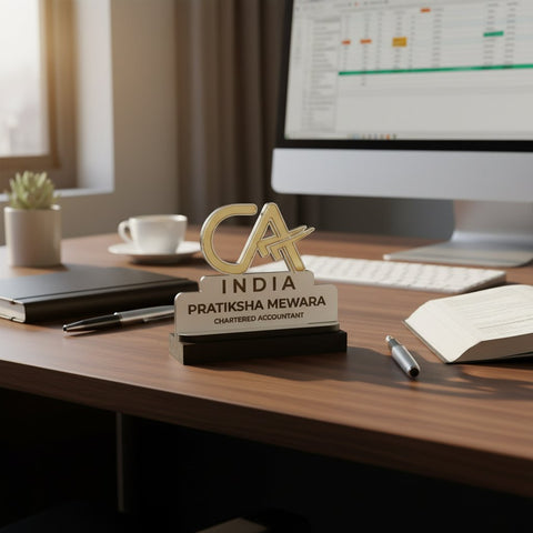 Personalized CA Desk Name Plate | Custom Chartered Accountant Gift