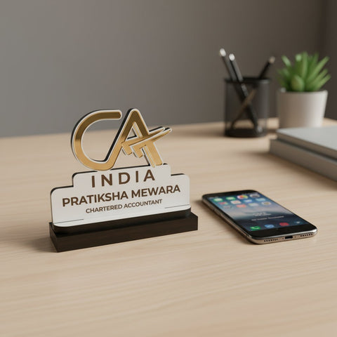 Personalized CA Desk Name Plate | Custom Chartered Accountant Gift