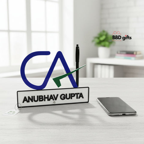 Customized CA Table Top | Table top for CA | Table decors | Name plates for CA | custom made name plates for CA