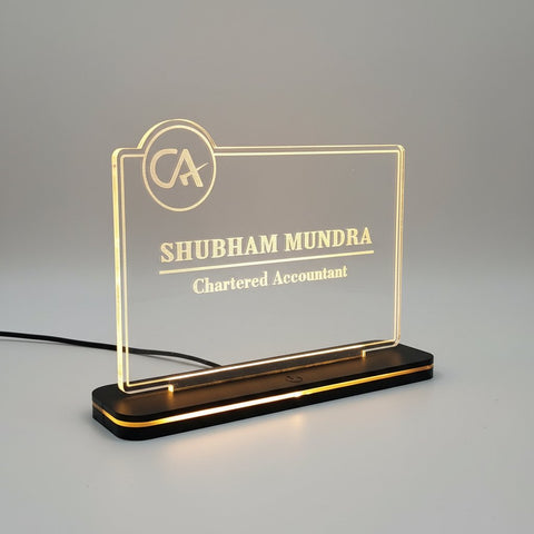 Customized LED Name Lamp for CAs | Personalized 3D Illusion Desk Gift