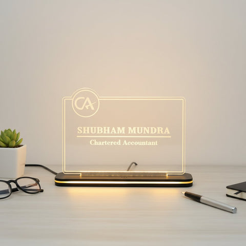 Customized LED Name Lamp for CAs | Personalized 3D Illusion Desk Gift