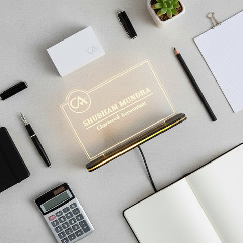Customized LED Name Lamp for CAs | Personalized 3D Illusion Desk Gift