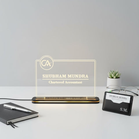 Customized LED Name Lamp for CAs | Personalized 3D Illusion Desk Gift