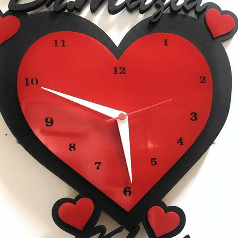 Personalized Heart Wall Clock with Custom Names - Unique Couple Gift