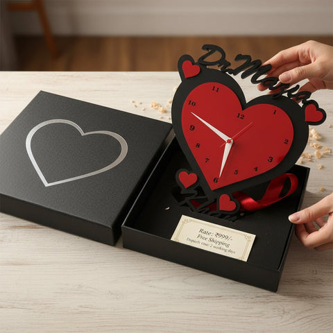 Personalized Heart Wall Clock with Custom Names - Unique Couple Gift