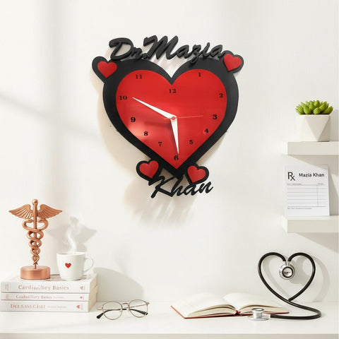 Personalized Heart Wall Clock with Custom Names - Unique Couple Gift