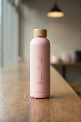 Personalized Matt Finish Stainless Steel Flask - 500ml | Custom Gift