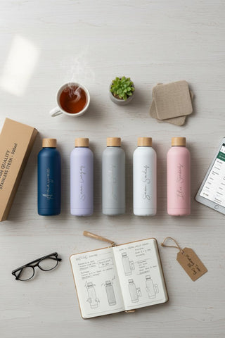 Personalized Matt Finish Stainless Steel Flask - 500ml | Custom Gift