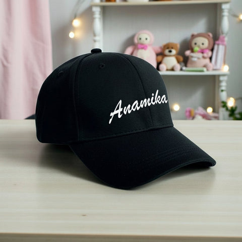 Personalized Kids Cap: Custom Name Black Hat for Boys & Girls