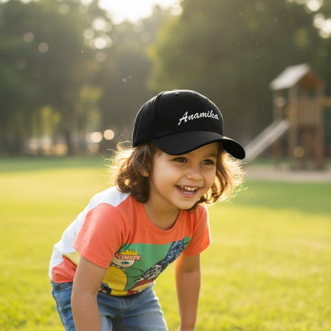 Personalized Kids Cap: Custom Name Black Hat for Boys & Girls